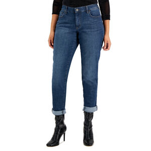 INC International Concepts Size 4 Mid Rise Straight Jeans, Cuffed NWT